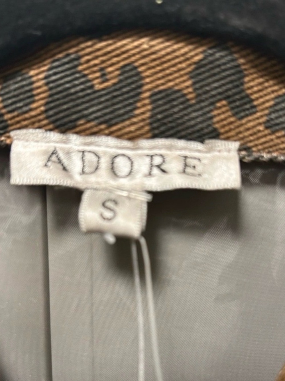 Adore Brown Leopard-Print Sheer Patchwork Jacket - Picture 2 of 4